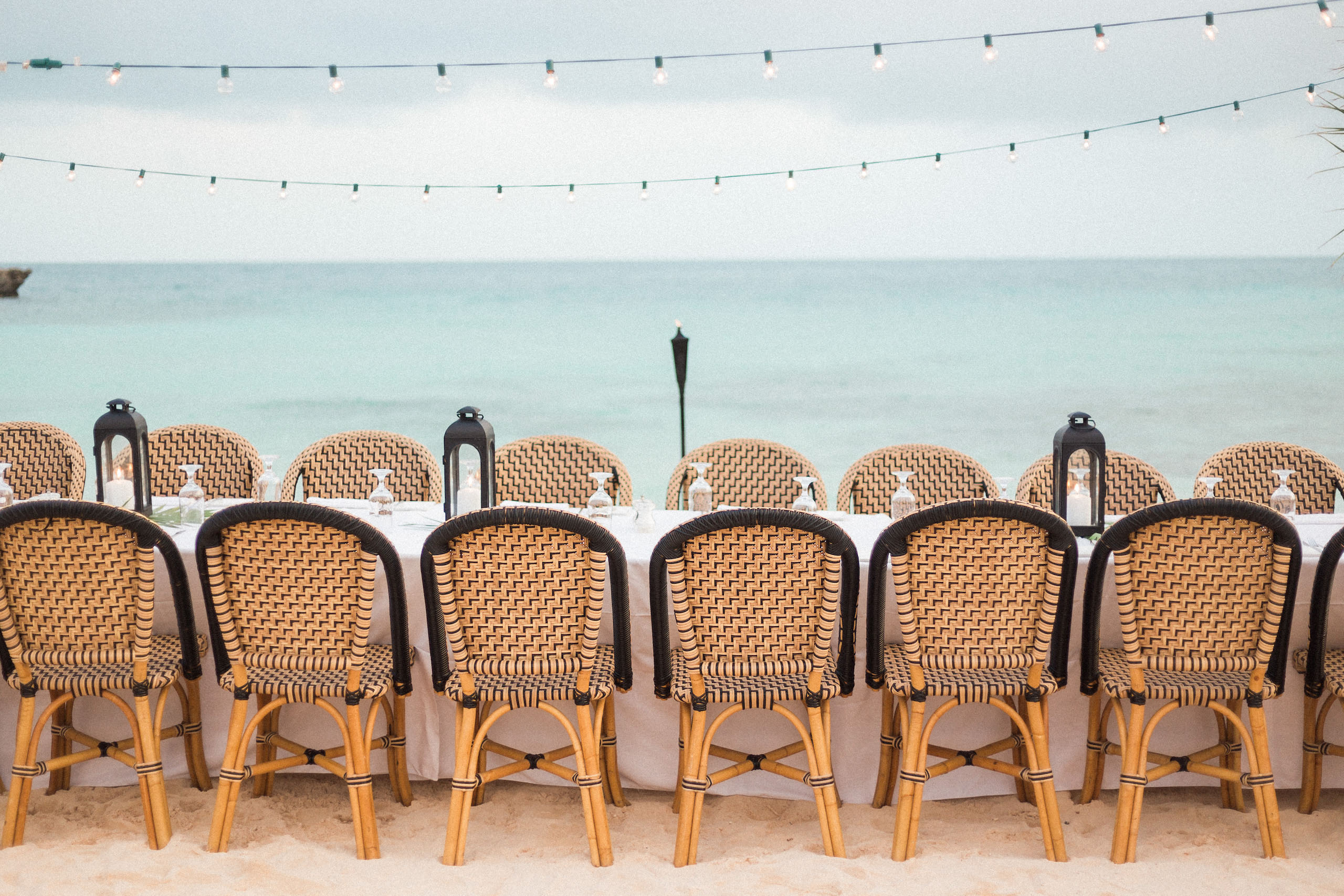 dining table on the beach