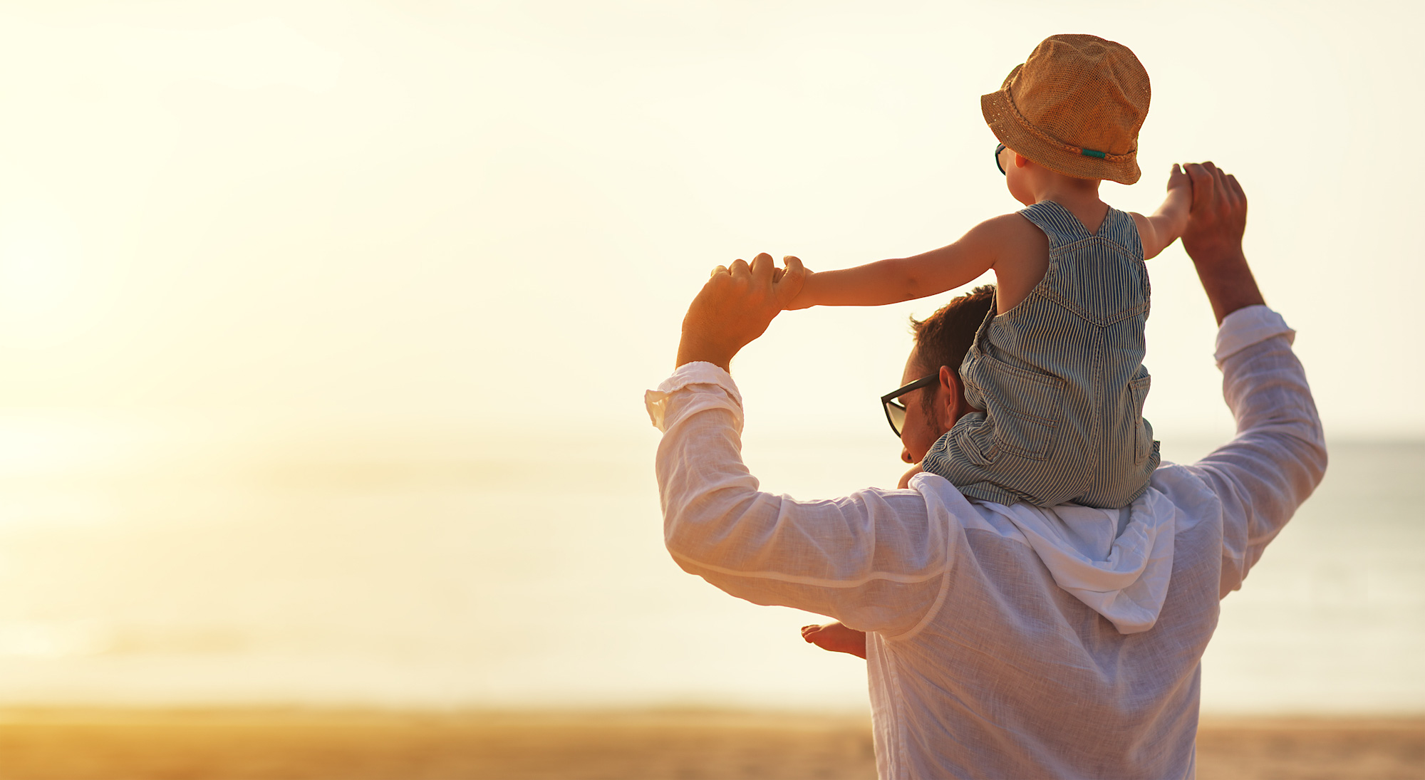 Father and son at the beach